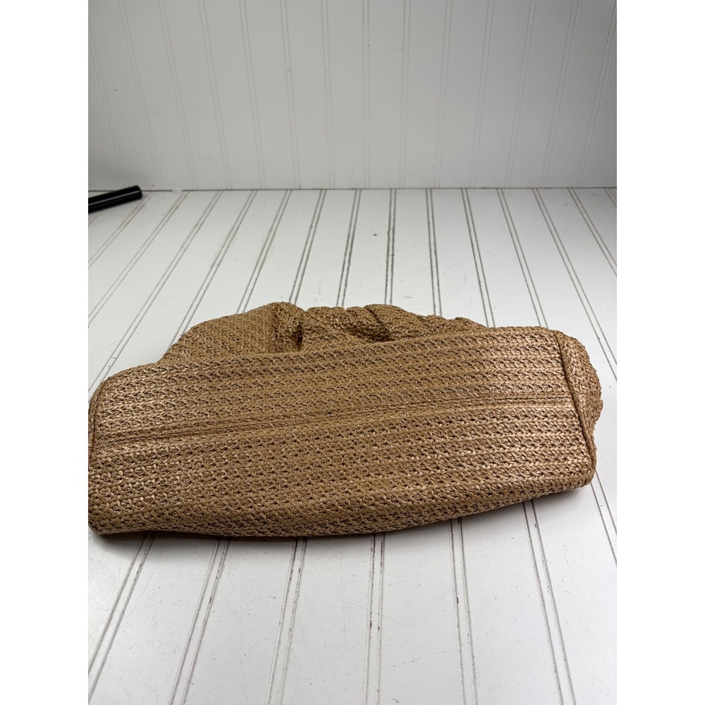 JustFab Vintage Y2K Woven Straw Boho Gold Chain Vacation Beach Shoulder Bag - Picture 6 of 10